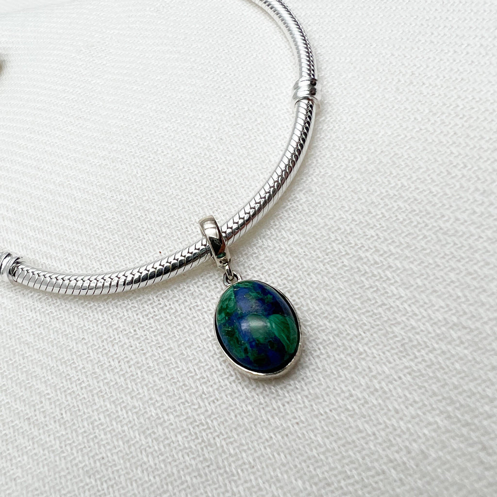 Grafted In Charm with King Solomon Stone (Eilat Stone) in Silver 925 - Perfect for Pandora Bracelets