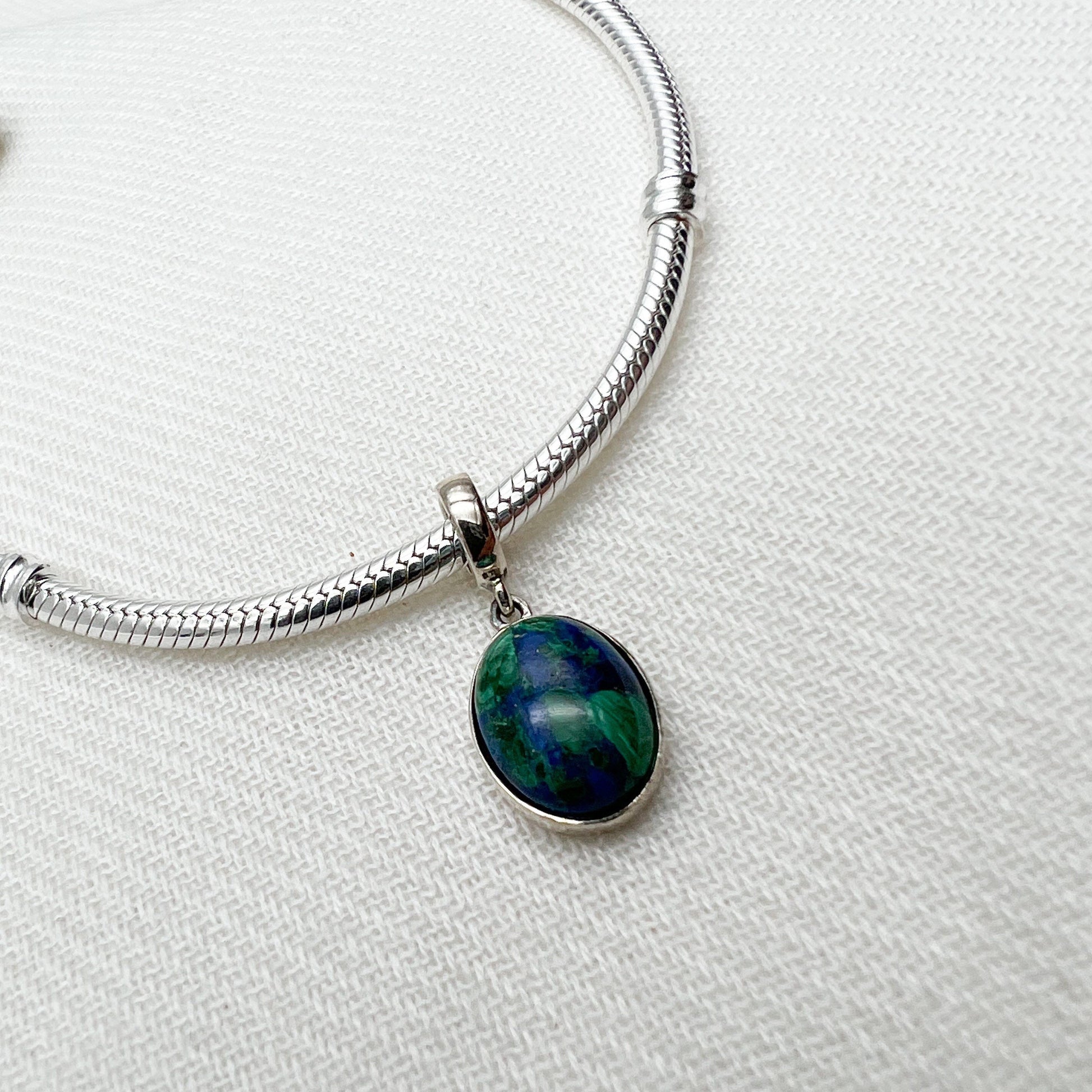 Grafted In Charm with King Solomon Stone (Eilat Stone) in Silver 925 - Perfect for Pandora Bracelets