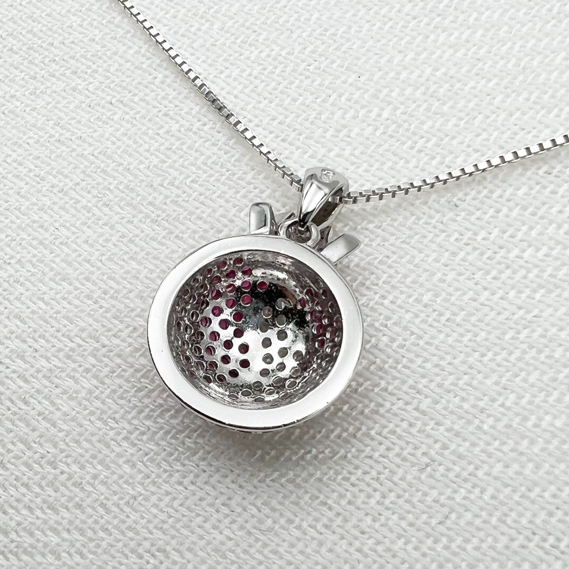 Pomegranate Pendant with Garnets and Zircons in Silver 925 - Includes Chain