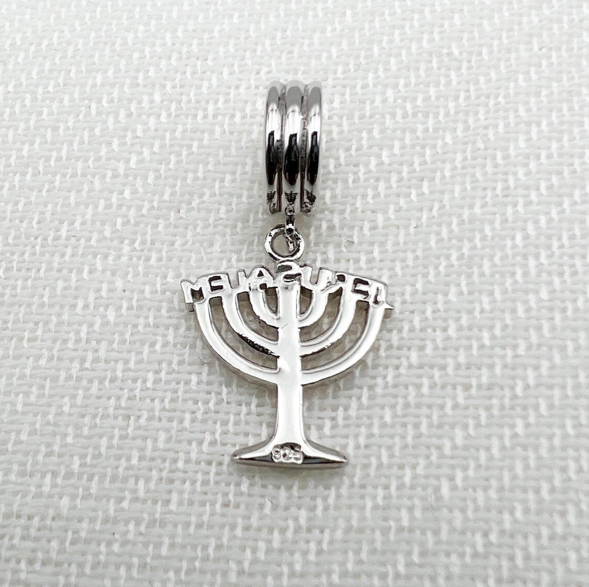 Menorah Charm in Silver 925 - Perfect for Pandora Bracelets
