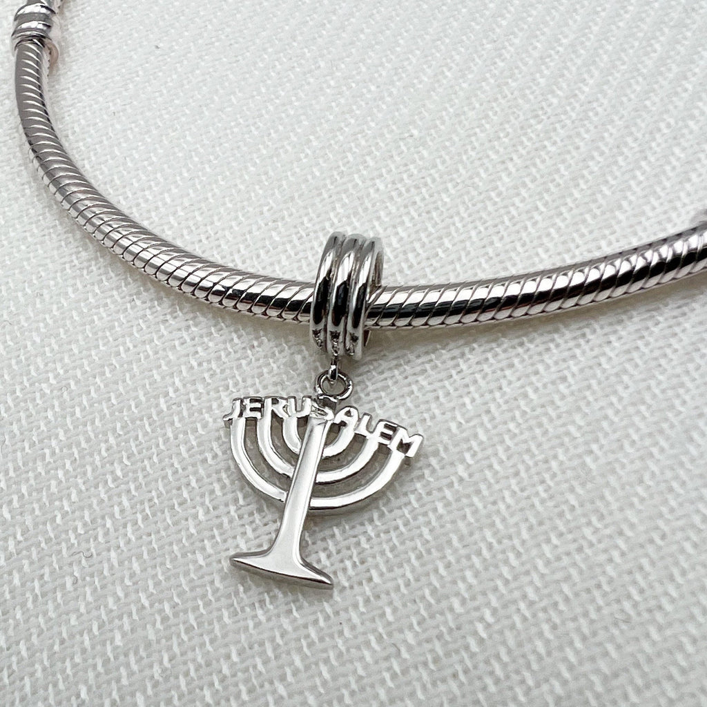 Menorah Charm in Silver 925 - Perfect for Pandora Bracelets