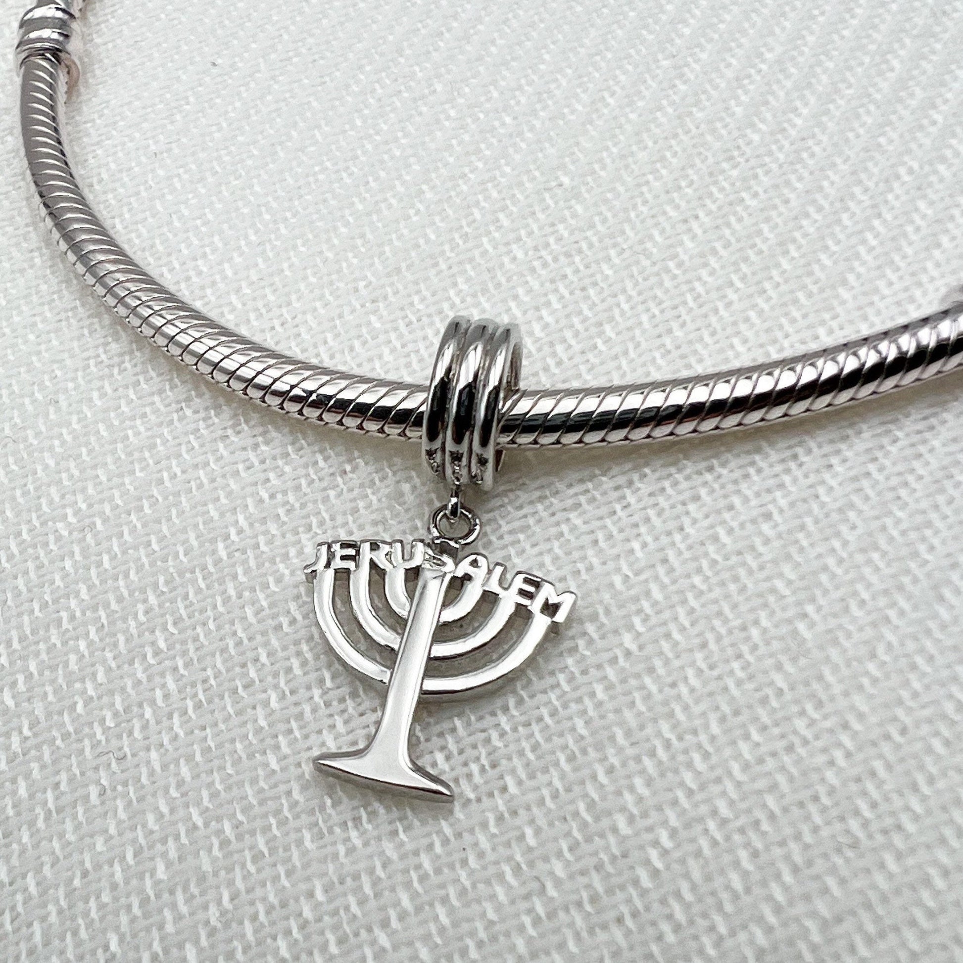 Menorah Charm in Silver 925 - Perfect for Pandora Bracelets