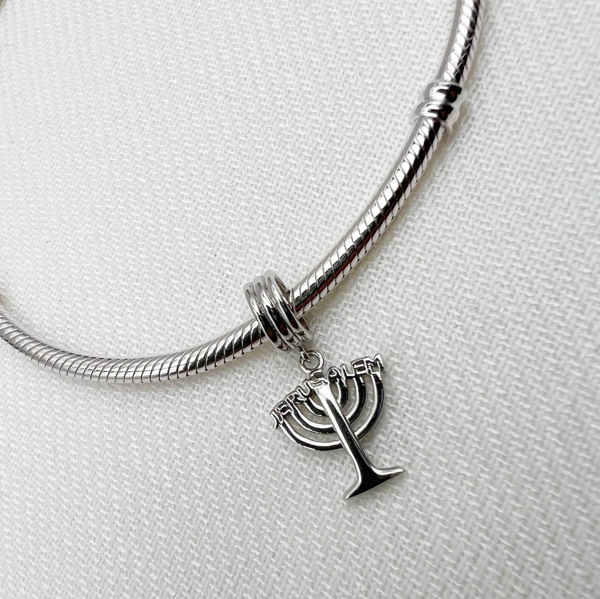 Menorah Charm in Silver 925 - Perfect for Pandora Bracelets