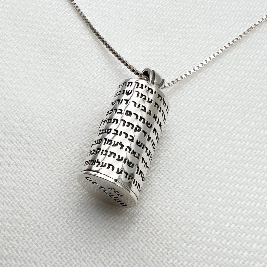 Spiritual Mezuzah Pendant with Star of David and Opal Stone