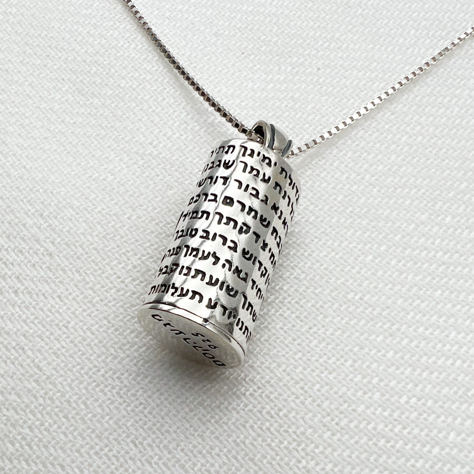 Spiritual Mezuzah Pendant with Star of David and Opal Stone