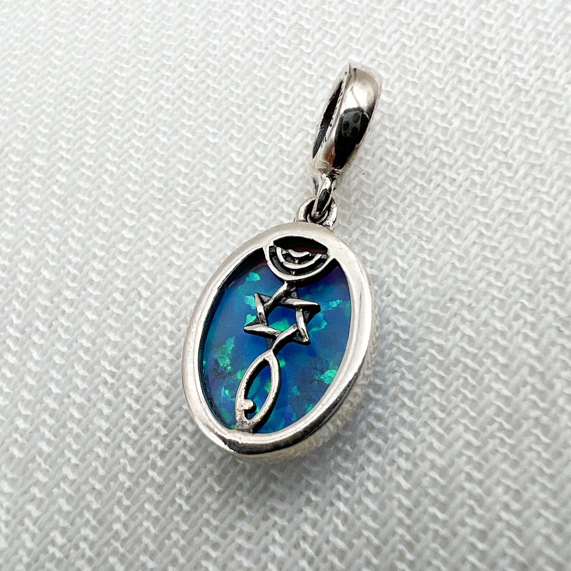 Grafted In Charm with Opal Stone in Silver 925 - Perfect for Pandora Bracelets