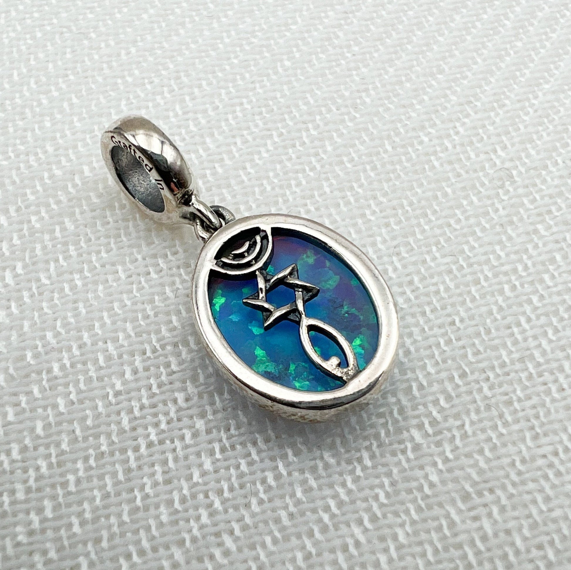 Grafted In Charm with Opal Stone in Silver 925 - Perfect for Pandora Bracelets