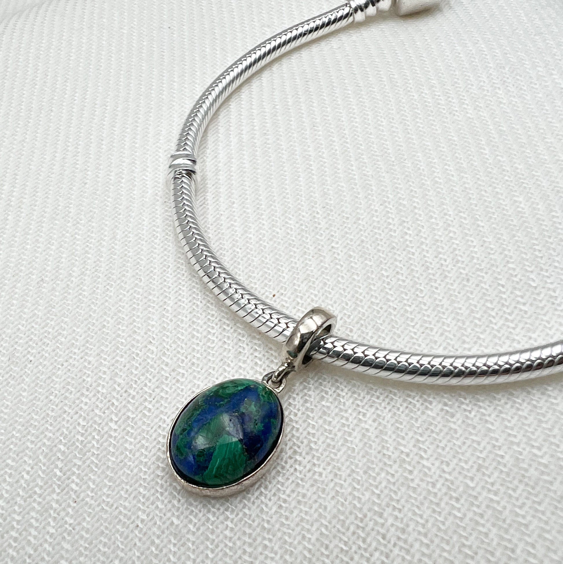 Grafted In Charm with King Solomon Stone (Eilat Stone) in Silver 925 - Perfect for Pandora Bracelets