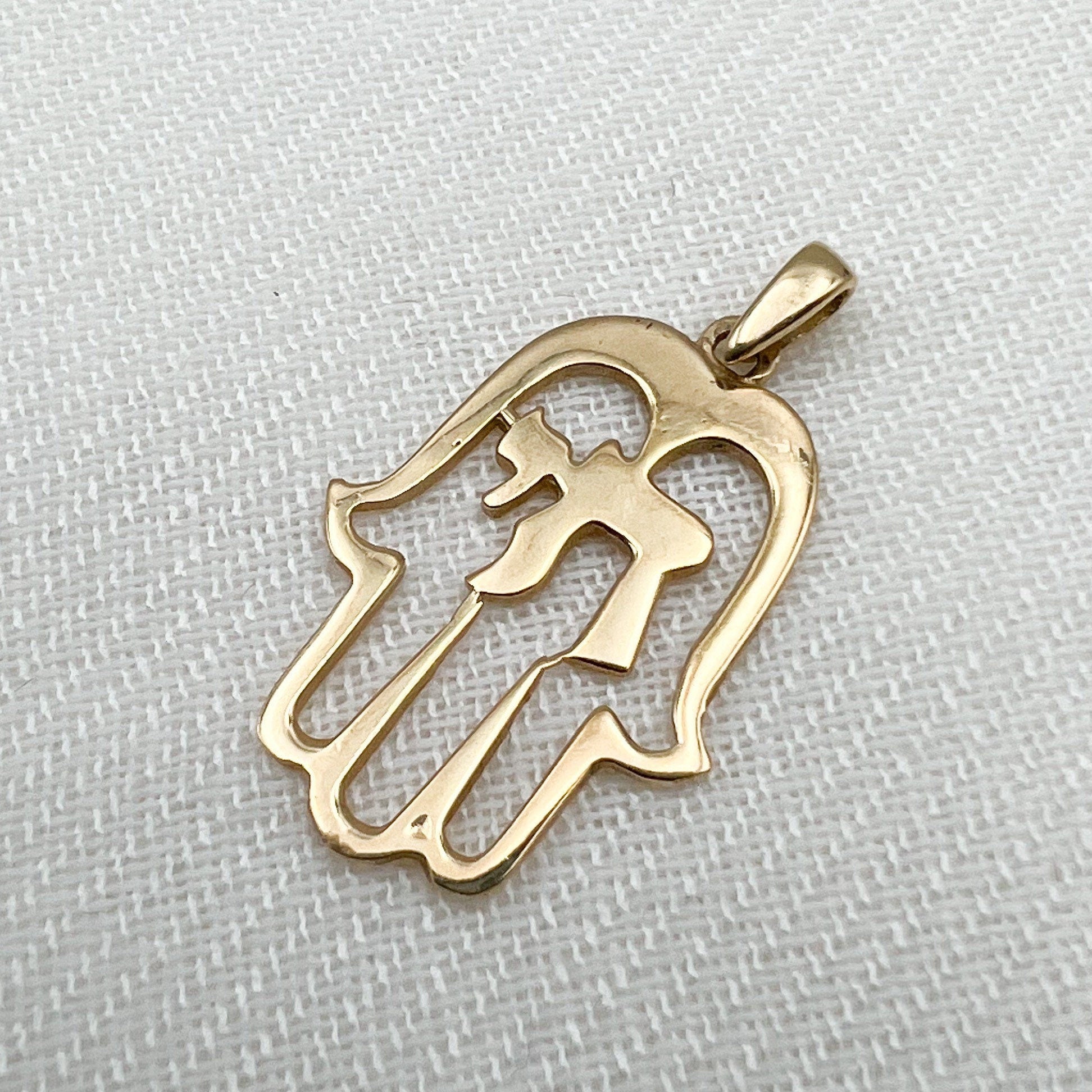 Hamsa Pendant 14k Gold Bringing Goodness and Protection