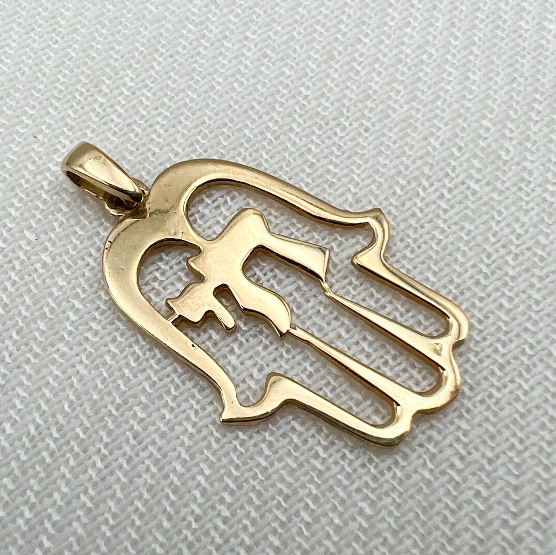 Hamsa Pendant 14k Gold Bringing Goodness and Protection