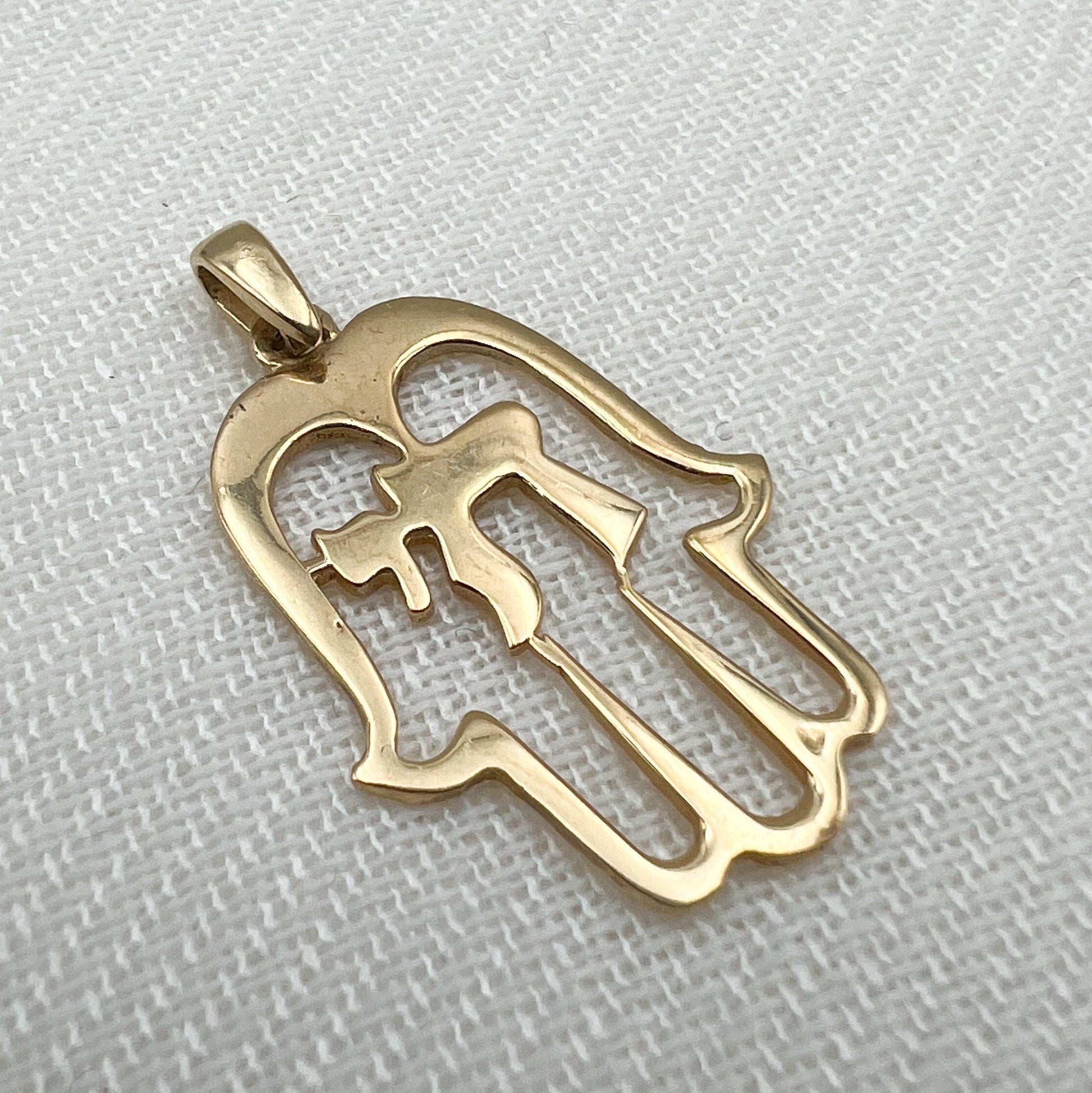 Hamsa Pendant 14k Gold Bringing Goodness and Protection