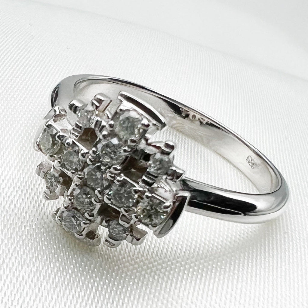 Jerusalem Cross Ring in 14k White Gold with Diamonds, A Sacred Emblem of Christ’s Love