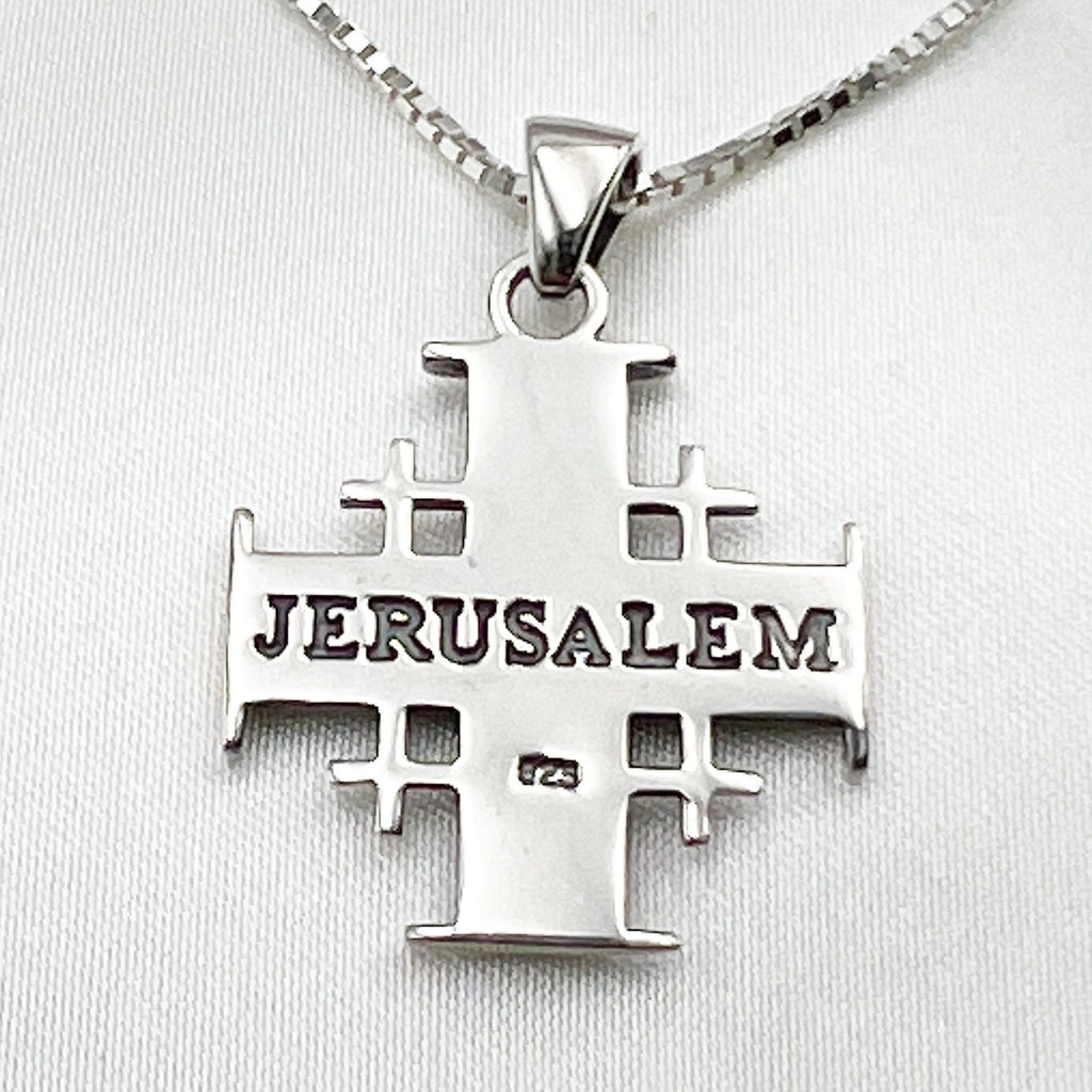 Eilat Stone Jerusalem Cross Pendant with Box Chain