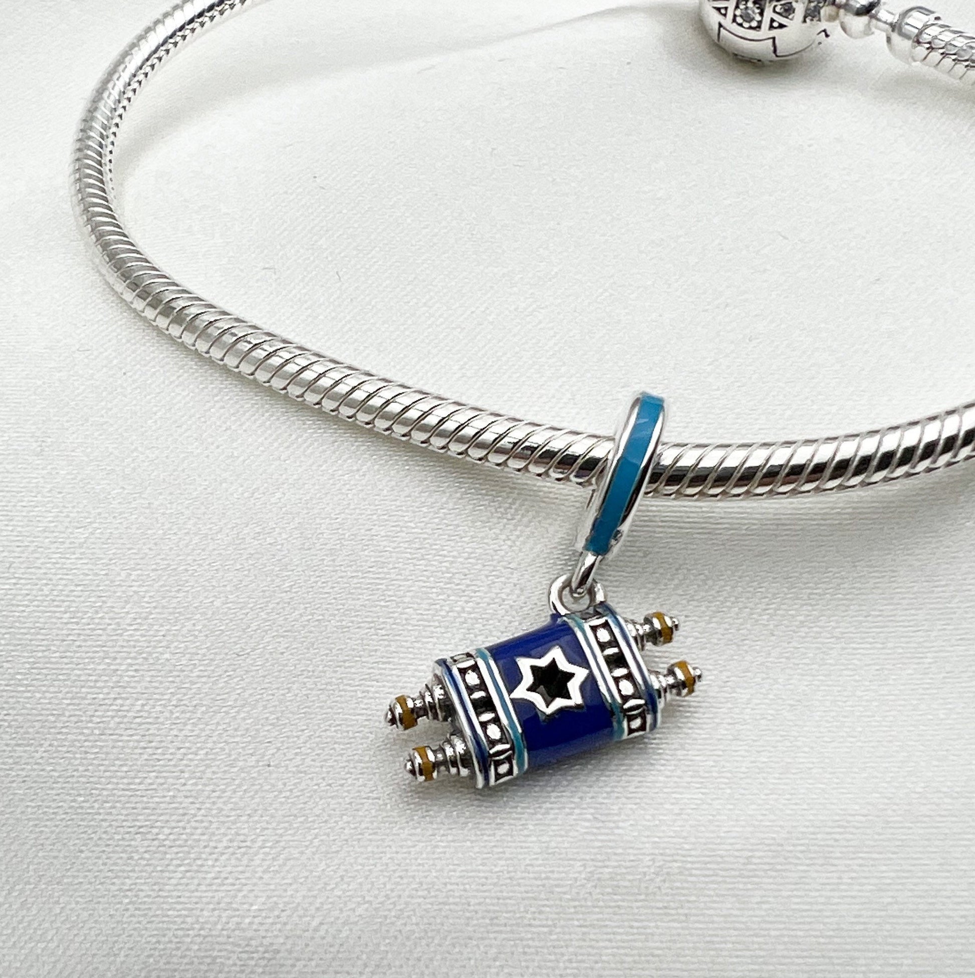 Holy Bible Charm in Silver 925 with Blue Enamel - Perfect for Pandora Bracelets