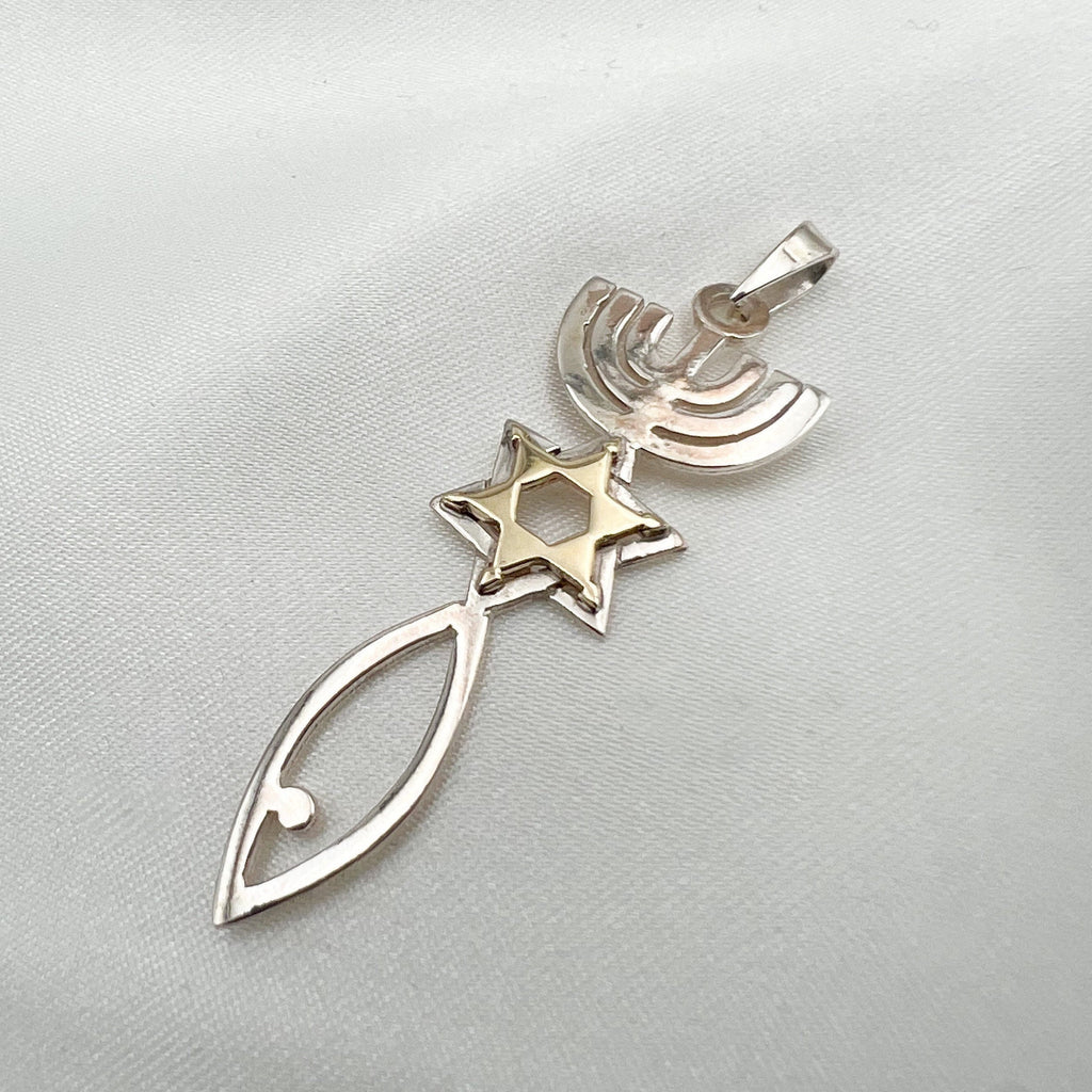 Grafted In Pendant in Silver 925 & 14k Gold - Small Size, Powerful Symbol