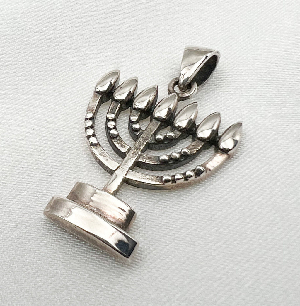 Elegant Silver 925 Menorah Pendant