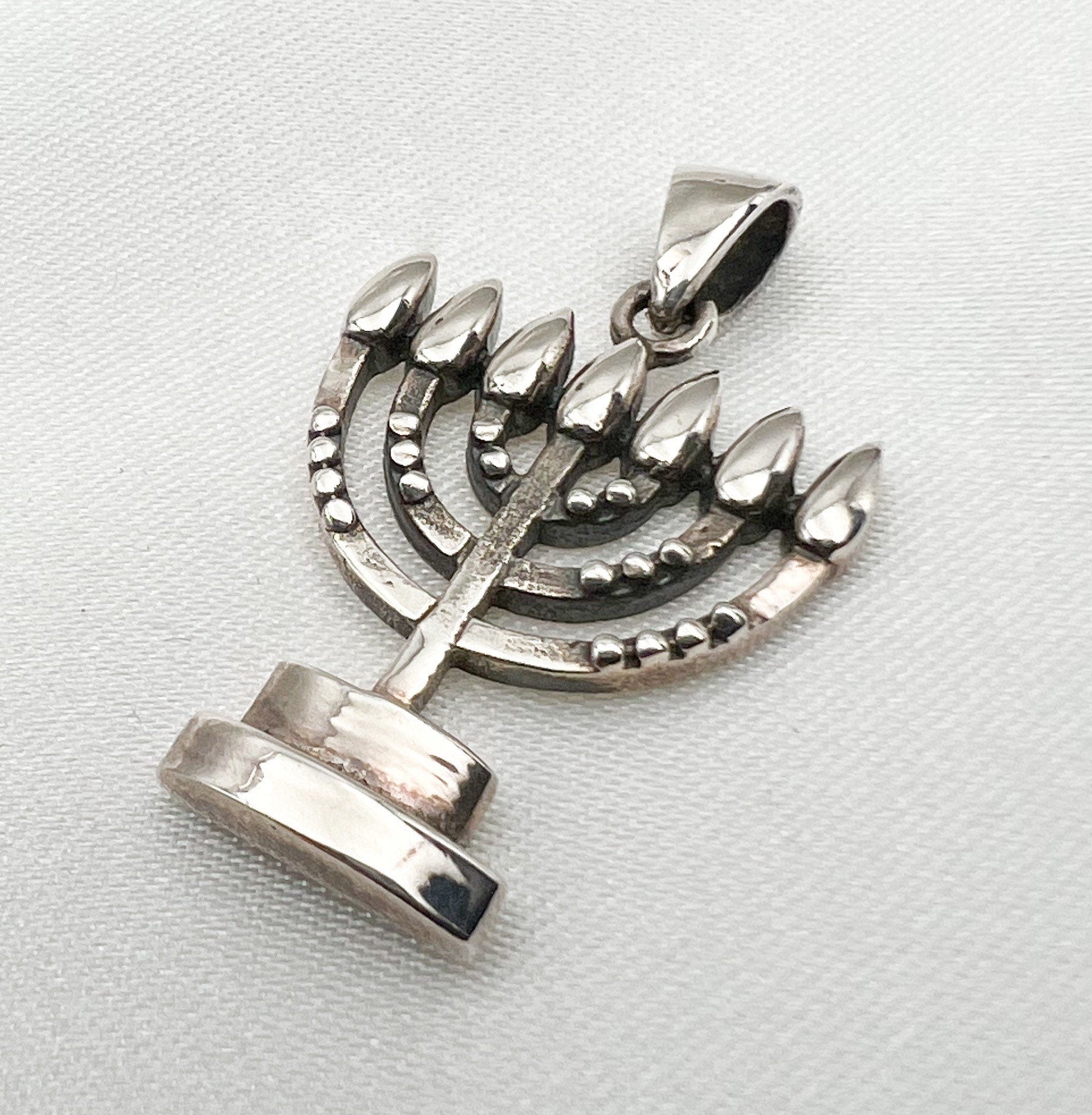Elegant Silver 925 Menorah Pendant