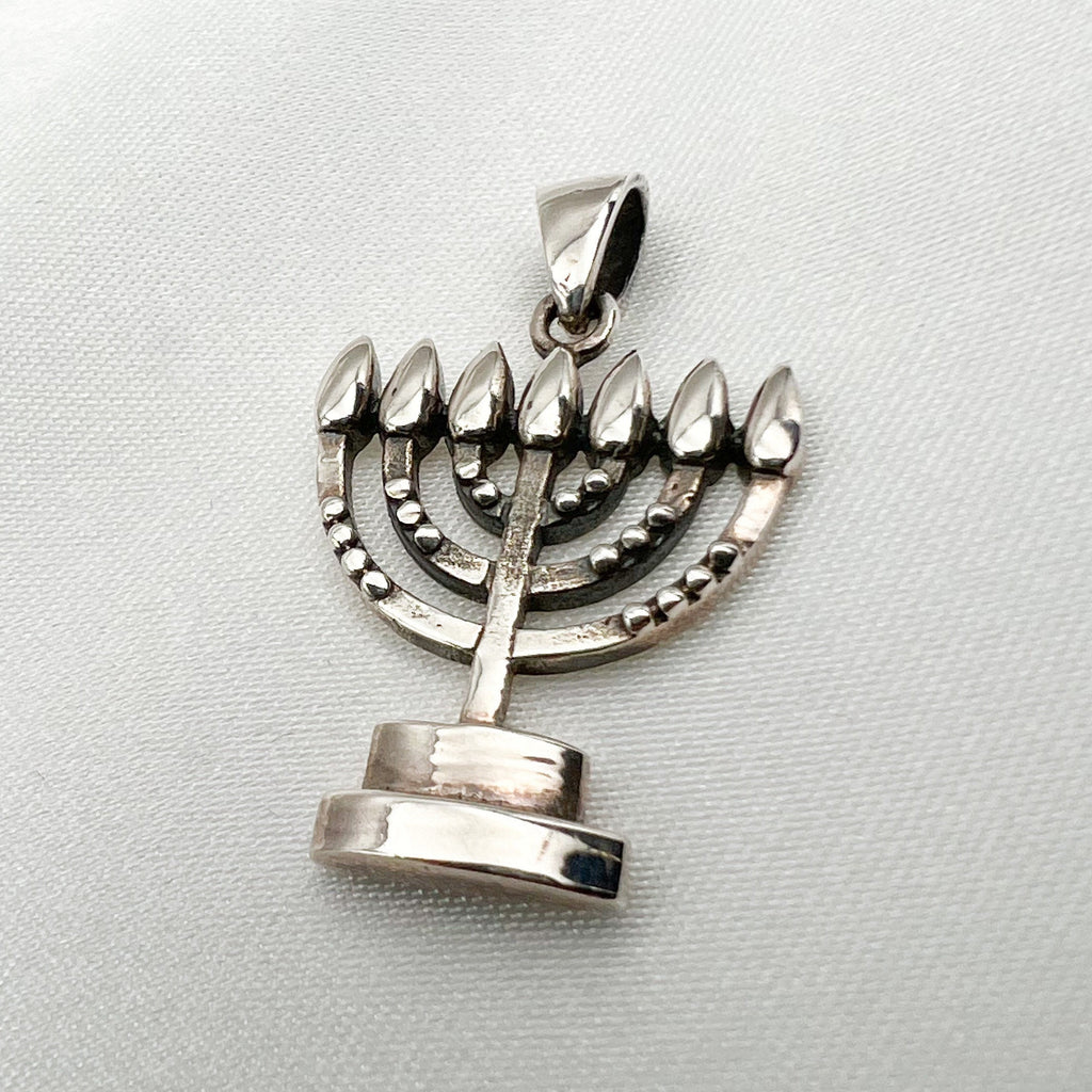 Elegant Silver 925 Menorah Pendant