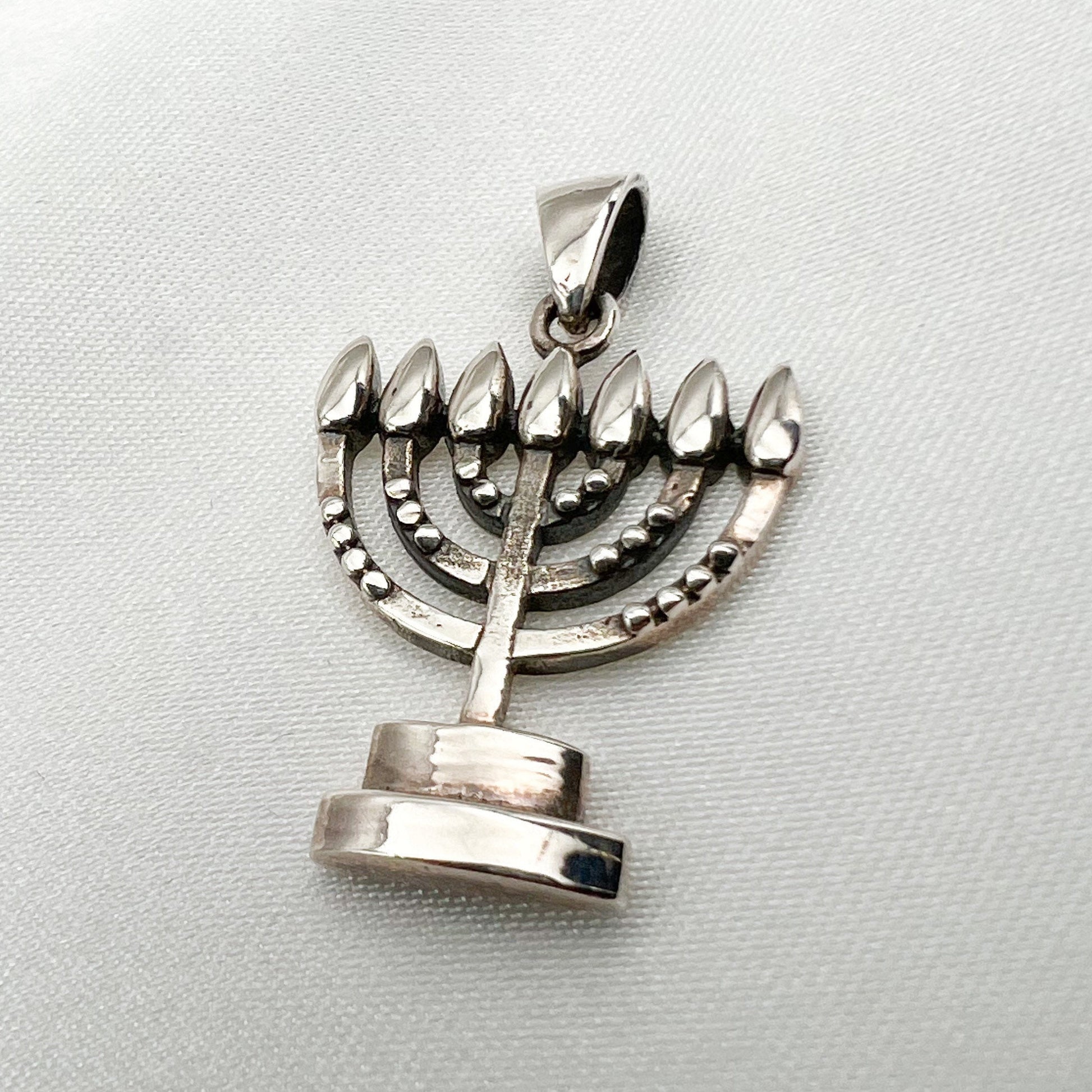 Elegant Silver 925 Menorah Pendant
