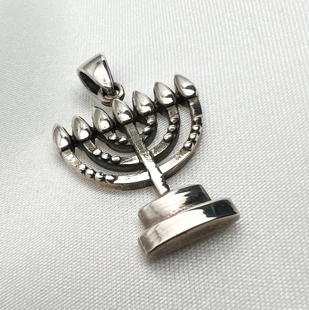 Elegant Silver 925 Menorah Pendant