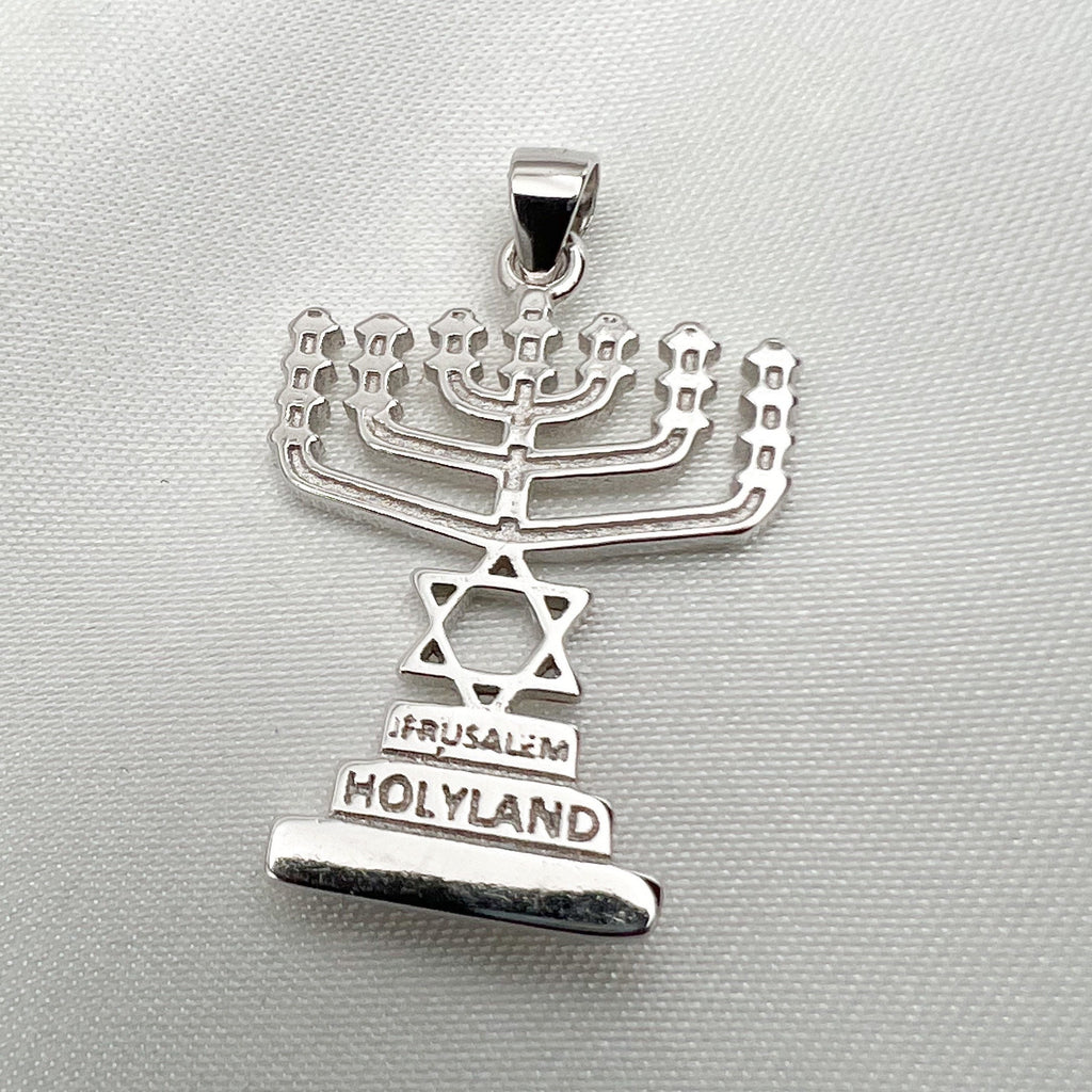 925 Silver Menorah Pendant from the Holy Land