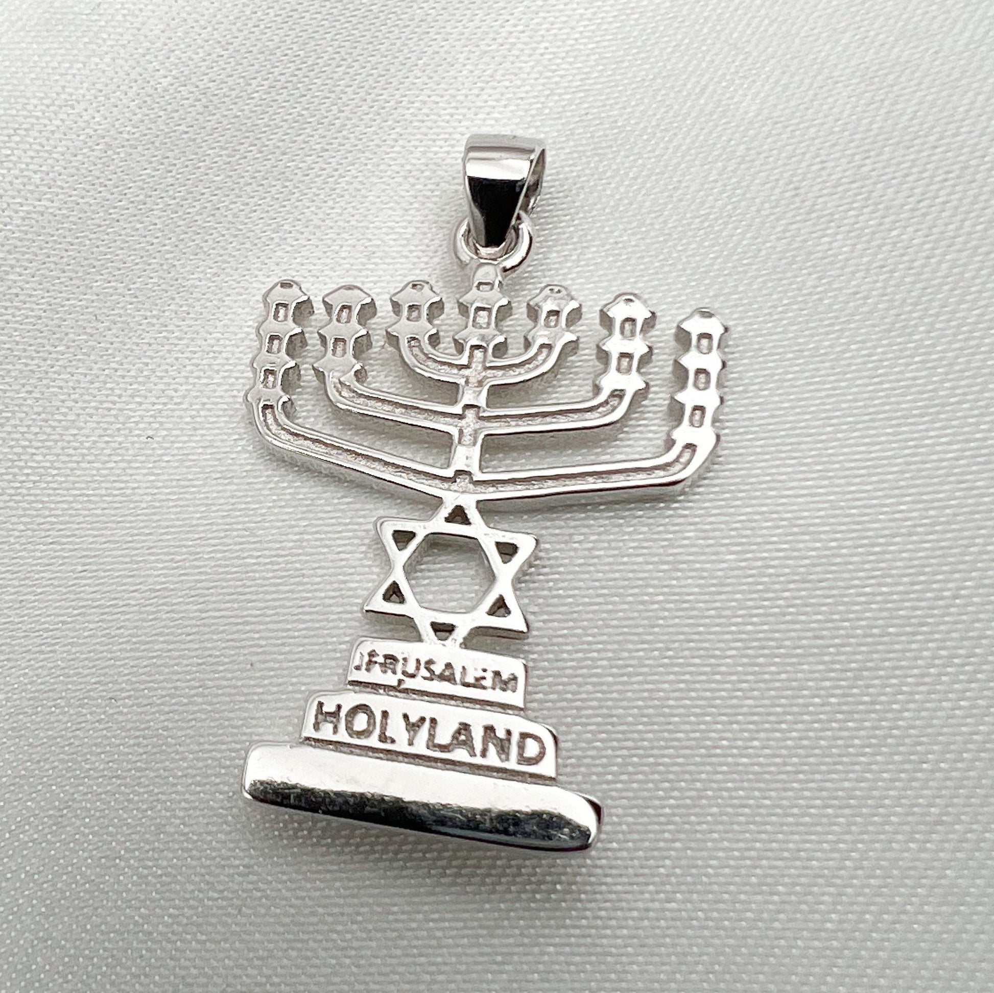 925 Silver Menorah Pendant from the Holy Land