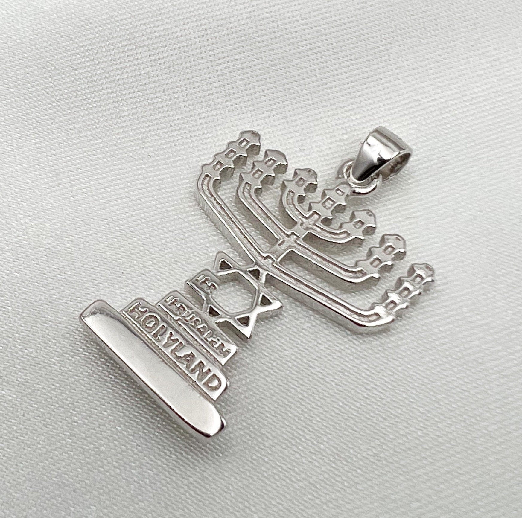 925 Silver Menorah Pendant from the Holy Land