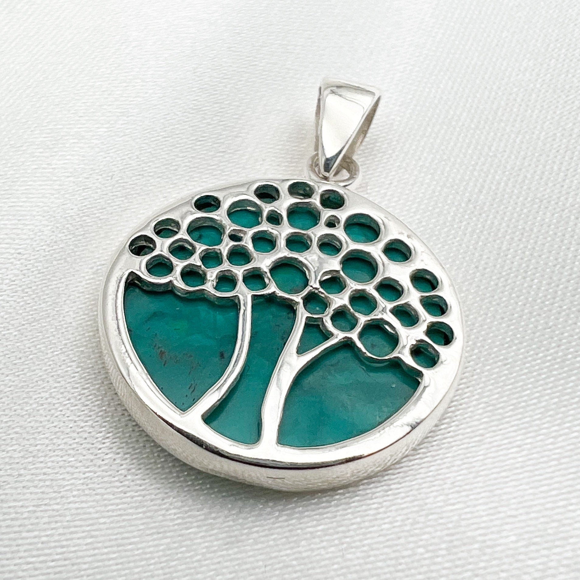 Tree of Life Pendant in Sterling Silver 925 with King Solomon Stone