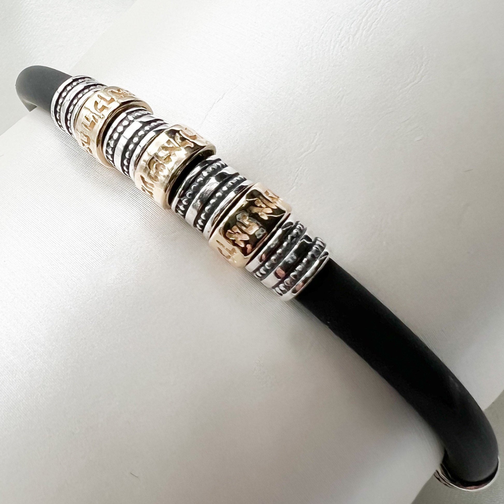 Three Blessings Bracelet in Silicone with Silver 925 and Gold Details