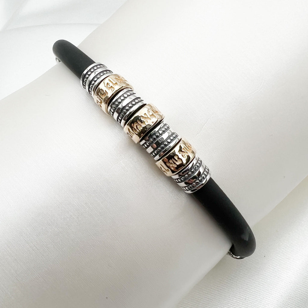 Three Blessings Bracelet in Silicone with Silver 925 and Gold Details