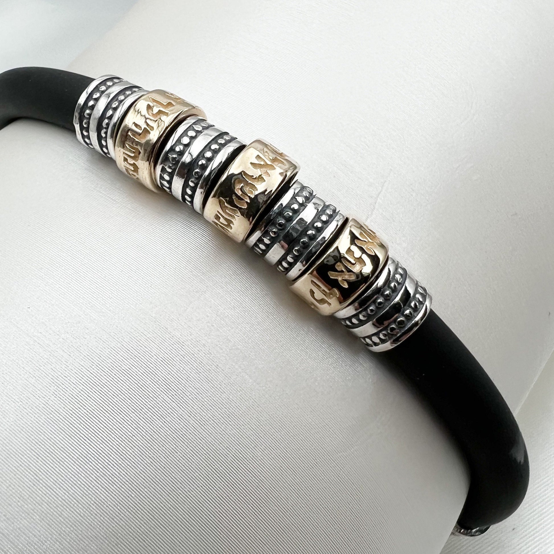 Three Blessings Bracelet in Silicone with Silver 925 and Gold Details