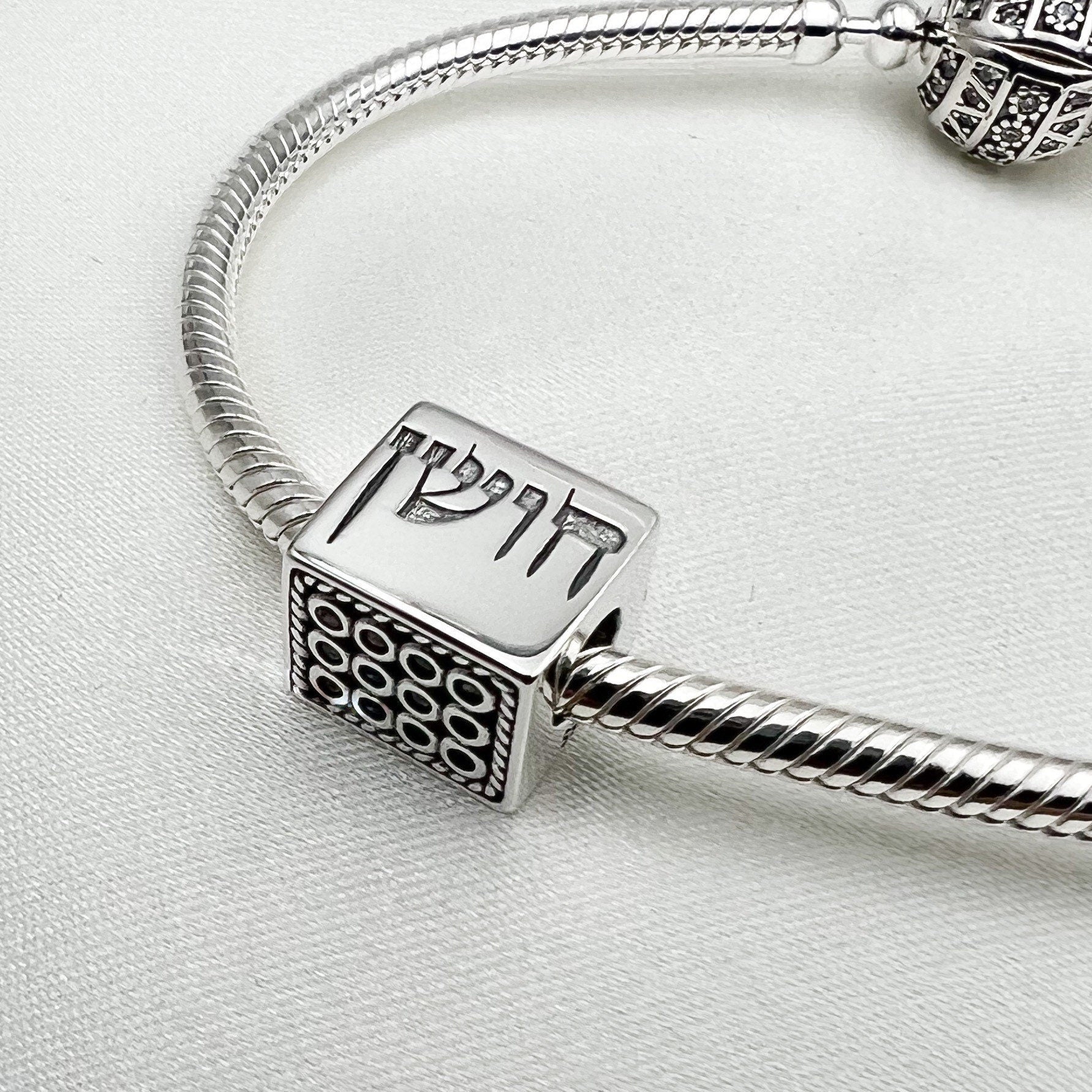 Sterling Silver Twelve Tribes Charm with 12 Hoshen Stones - Fits Pandora Bracelets