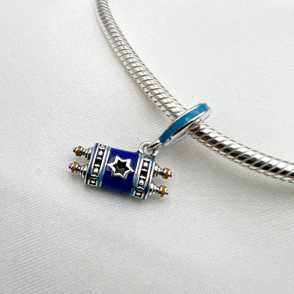 Holy Bible Charm in Silver 925 with Blue Enamel - Perfect for Pandora Bracelets