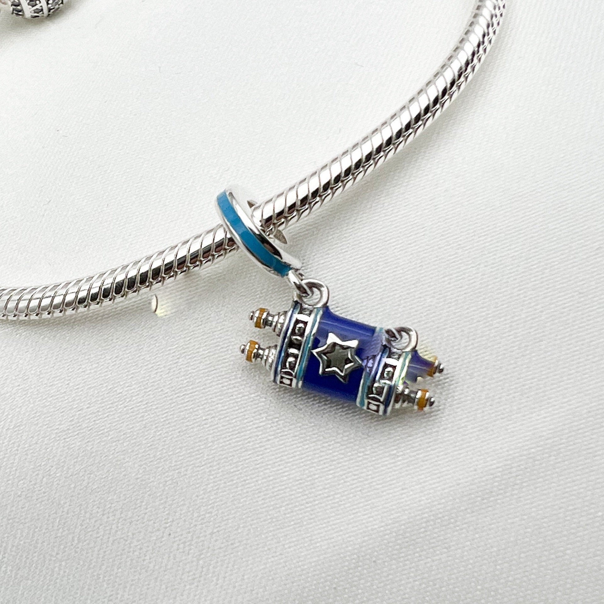 Holy Bible Charm in Silver 925 with Blue Enamel - Perfect for Pandora Bracelets