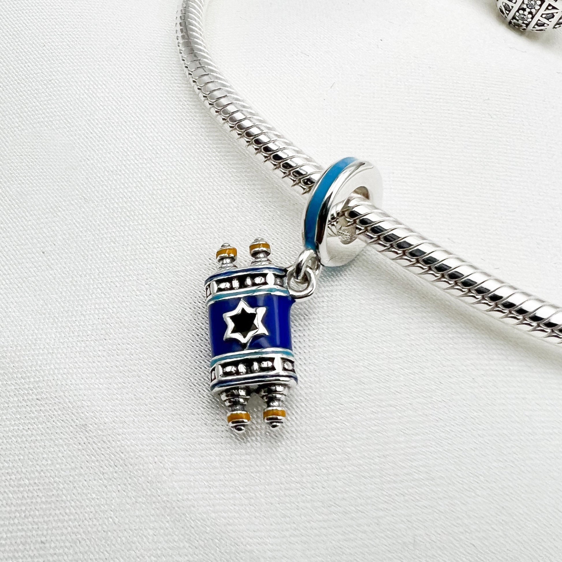 Holy Bible Charm in Silver 925 with Blue Enamel - Perfect for Pandora Bracelets
