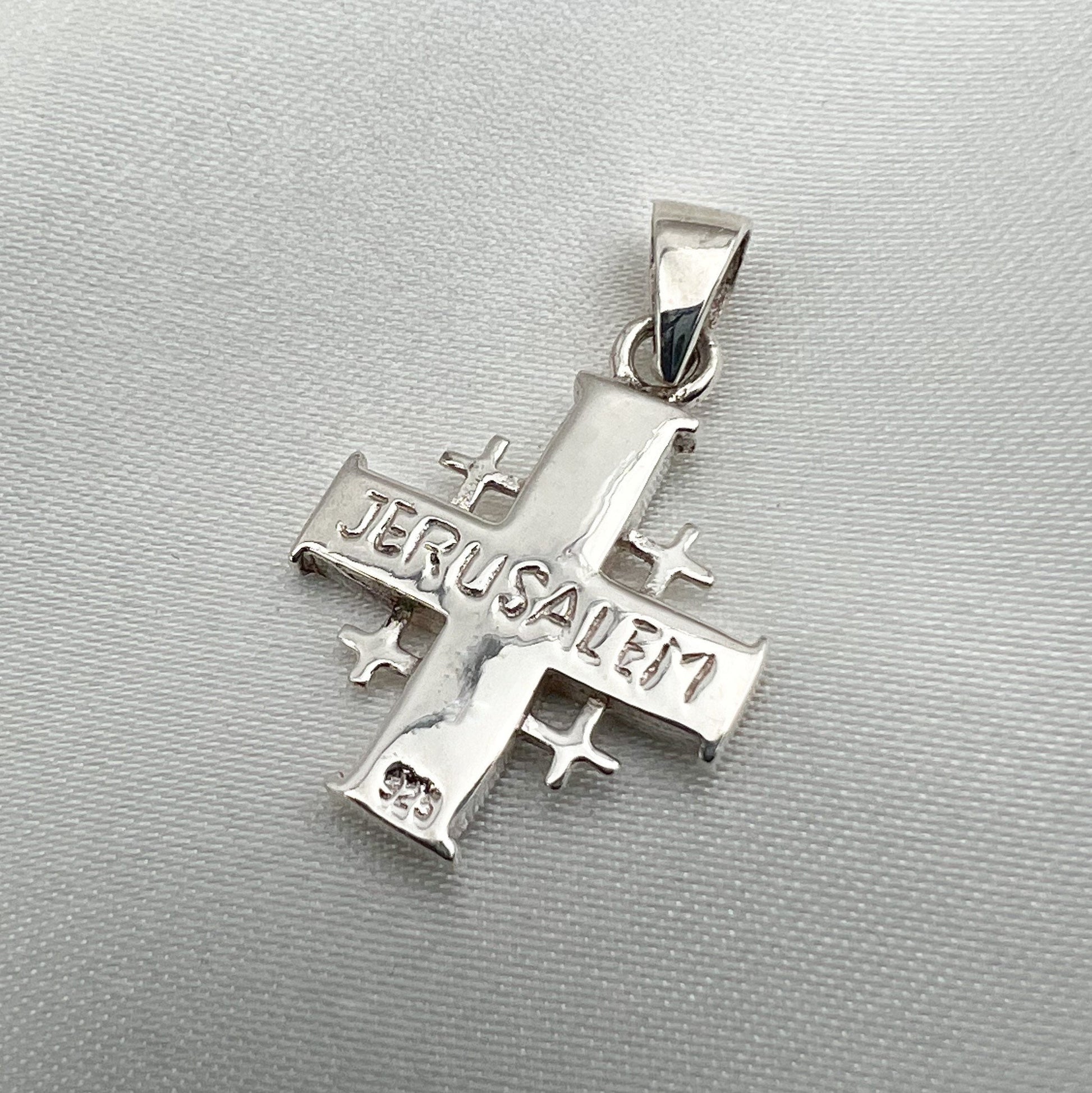 King Solomon Jerusalem Cross Pendant in Silver 925