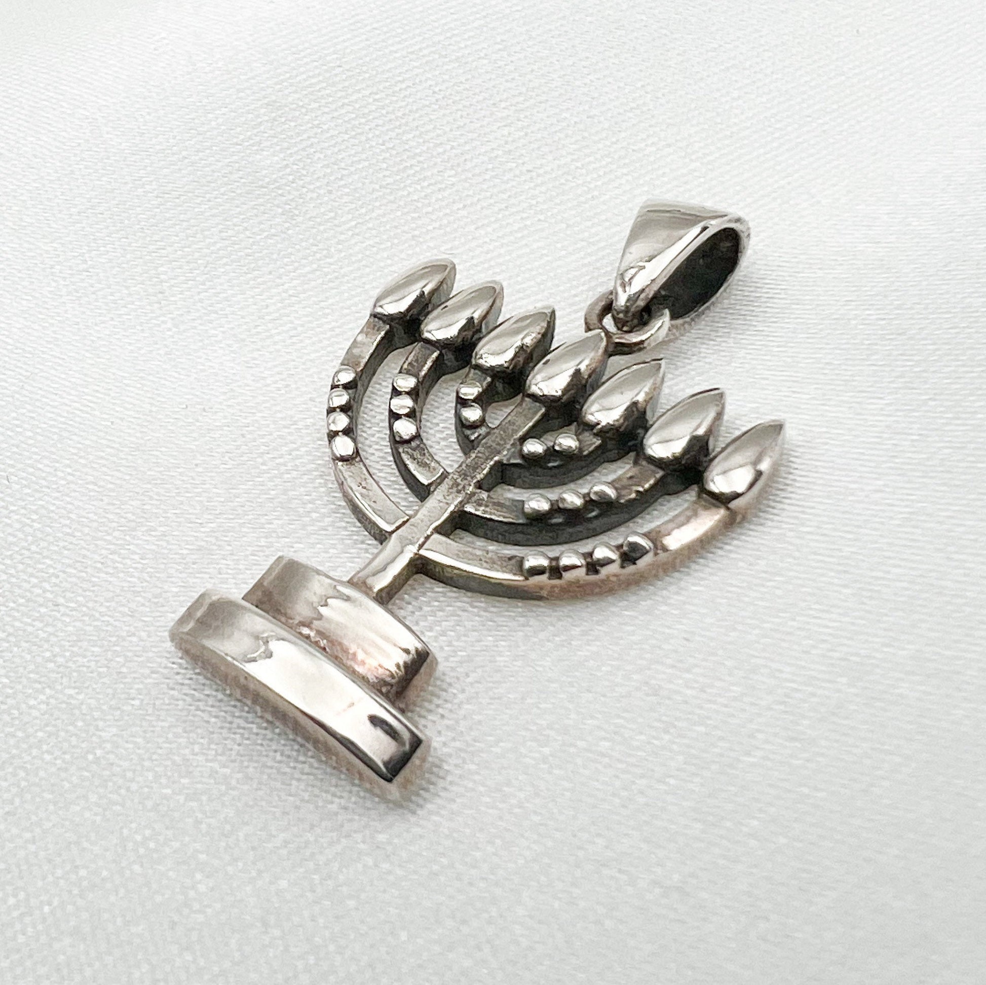 Elegant Silver 925 Menorah Pendant