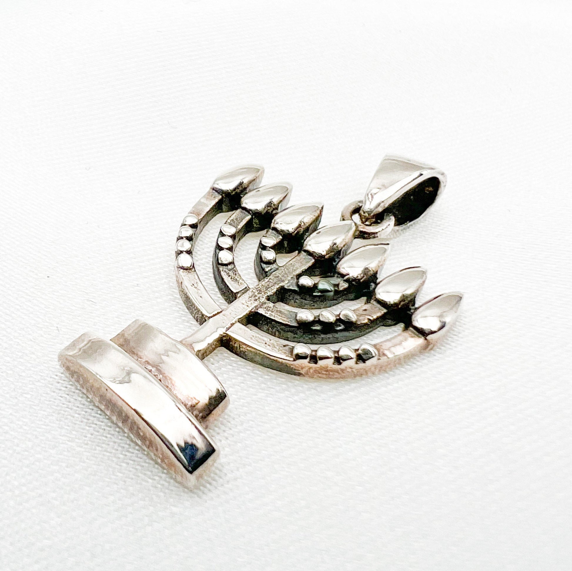 Elegant Silver 925 Menorah Pendant