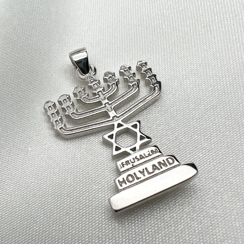 925 Silver Menorah Pendant from the Holy Land