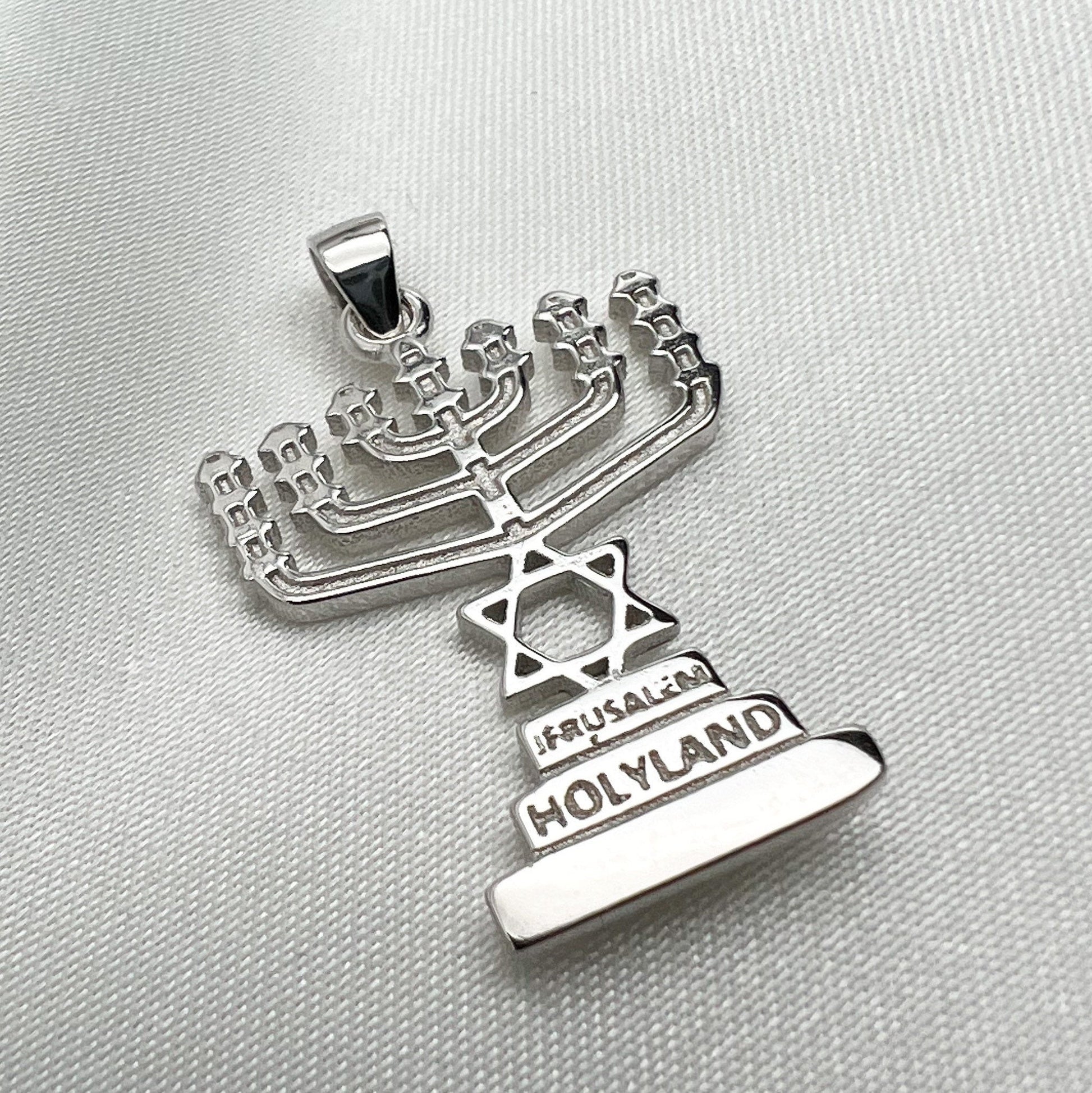 925 Silver Menorah Pendant from the Holy Land