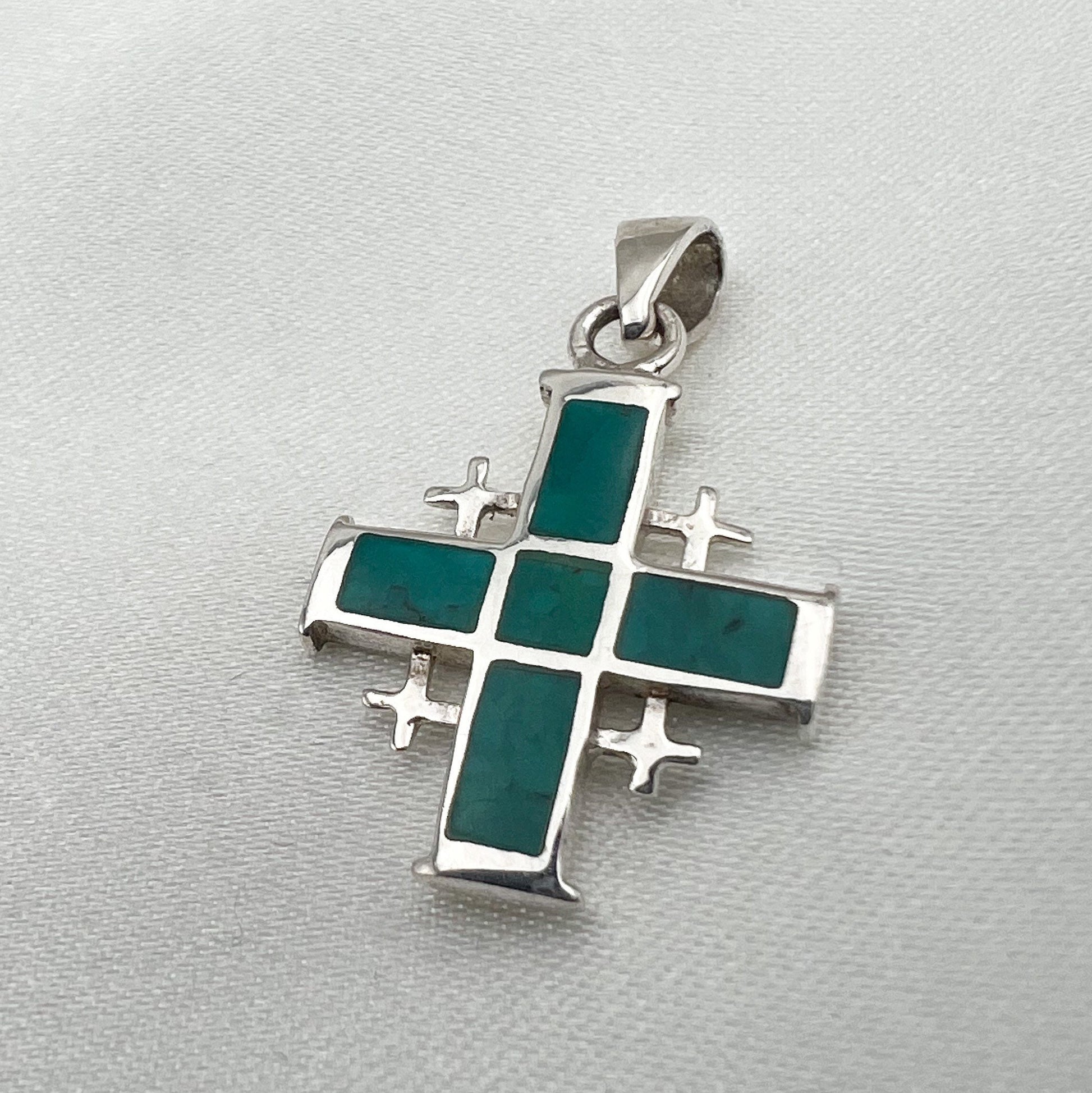 King Solomon Jerusalem Cross Pendant in Silver 925