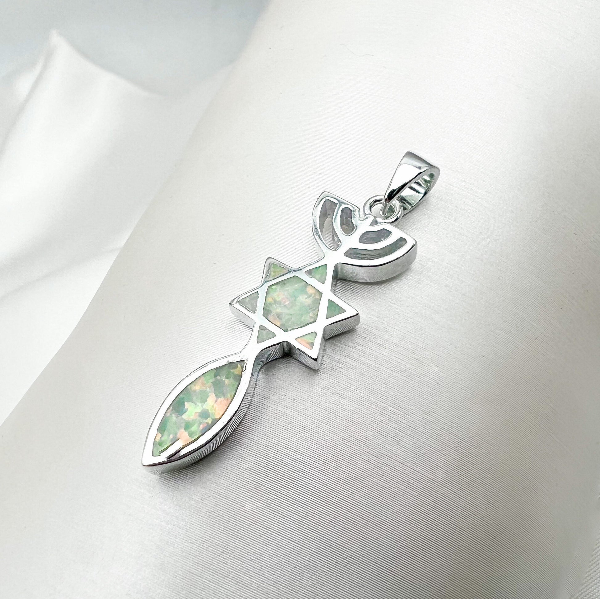 White Opal Grafted In Pendant - Silver 925