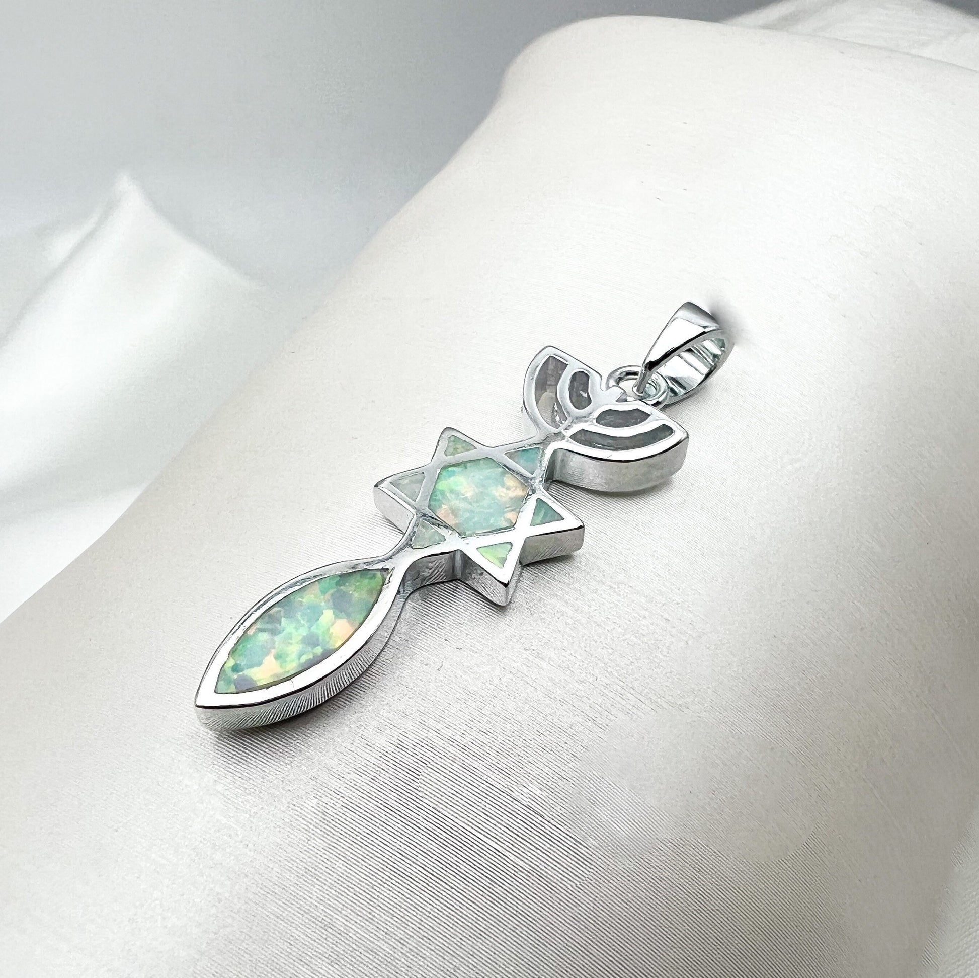 White Opal Grafted In Pendant - Silver 925
