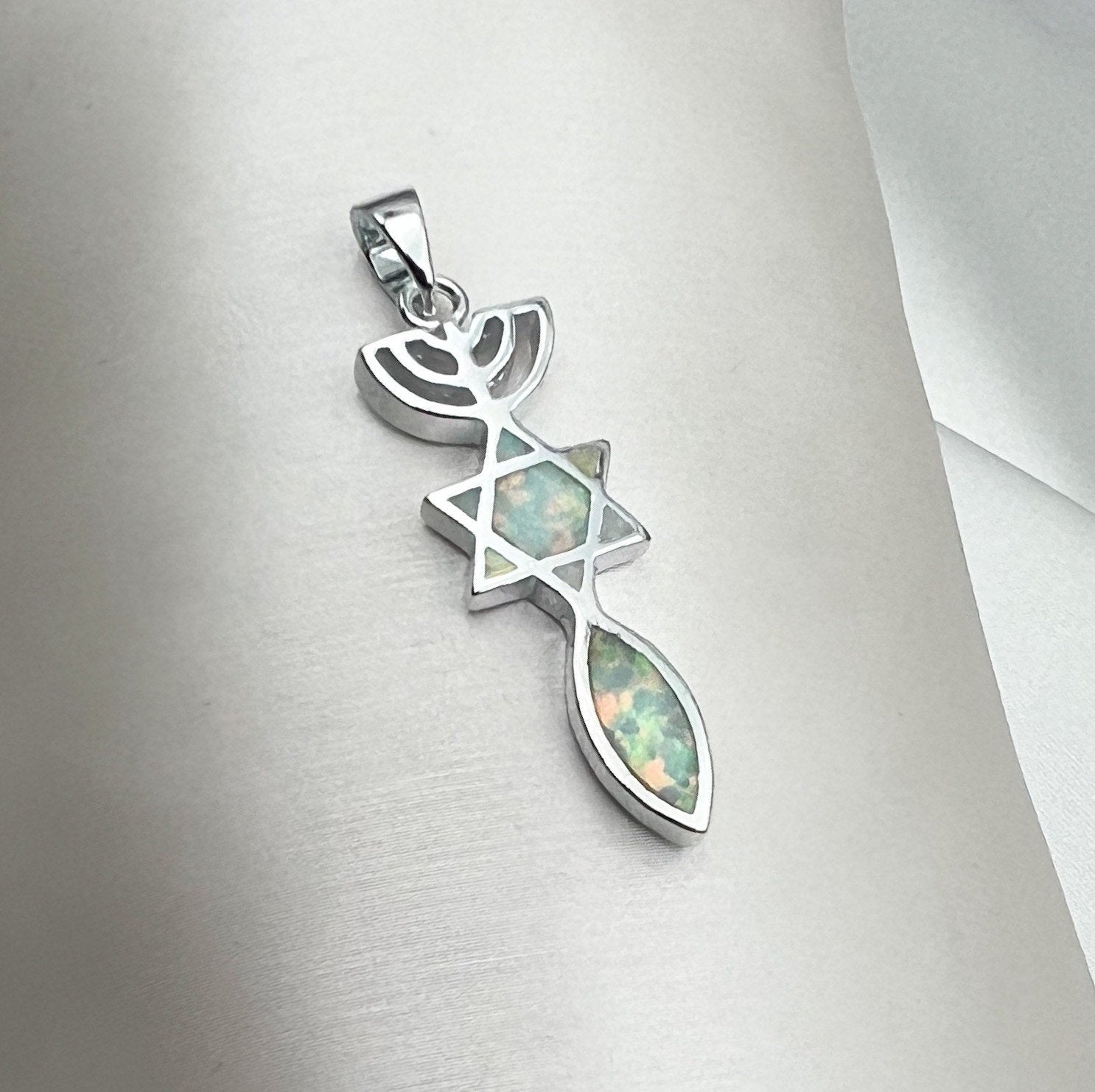 White Opal Grafted In Pendant - Silver 925