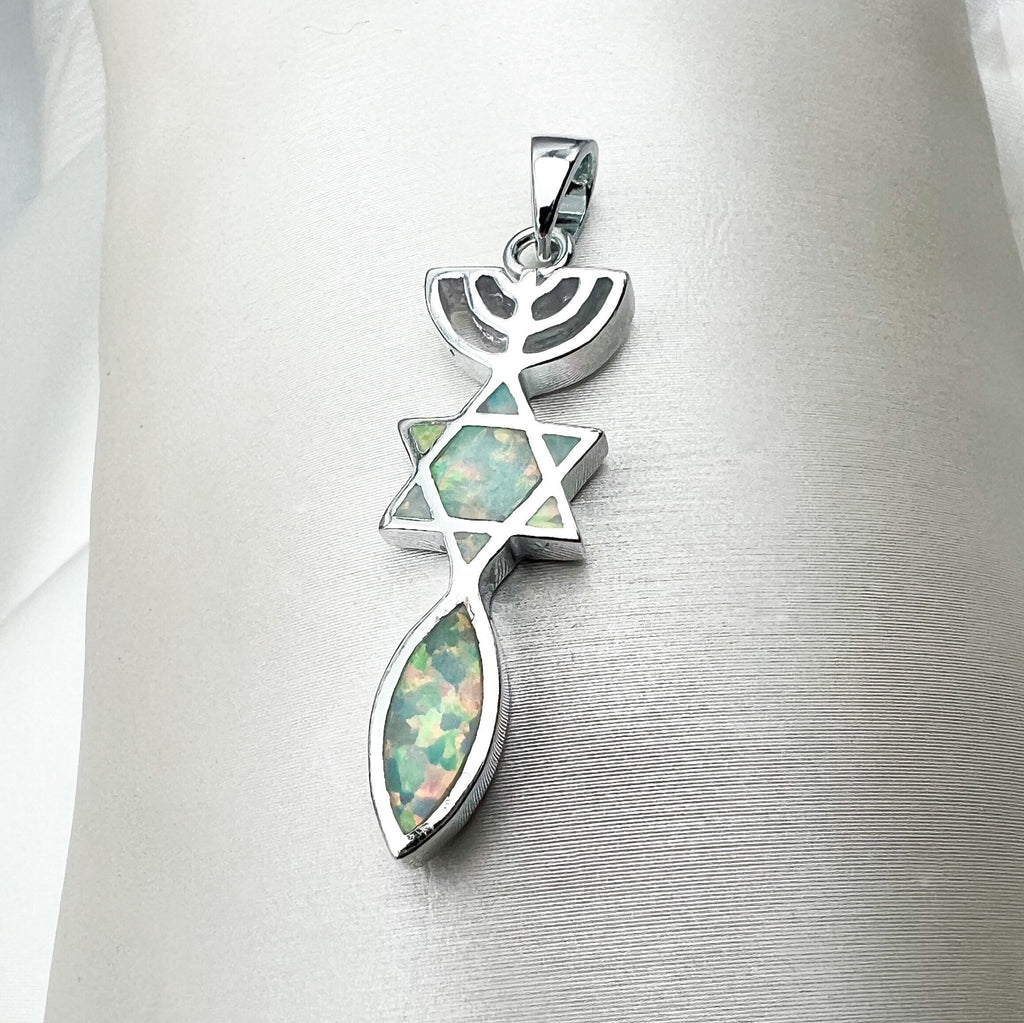 White Opal Grafted In Pendant - Silver 925