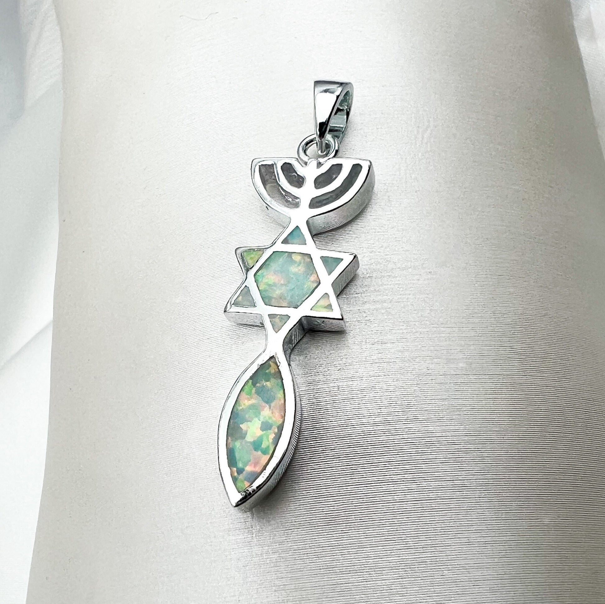 White Opal Grafted In Pendant - Silver 925