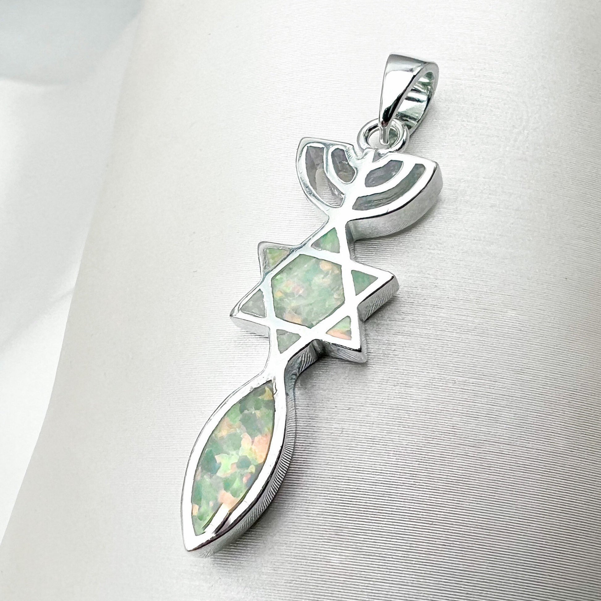 White Opal Grafted In Pendant - Silver 925