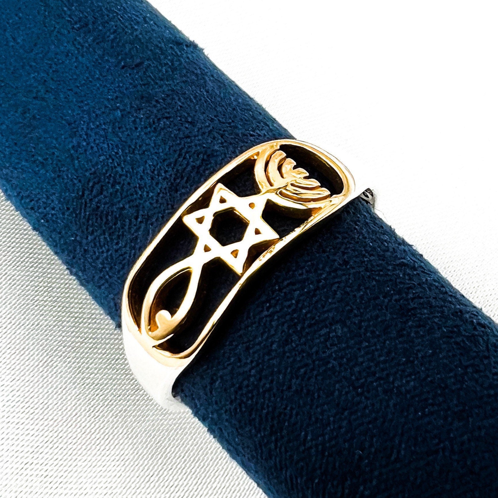 Grafted In Messianic Ring in Silver 925 and 14k Gold