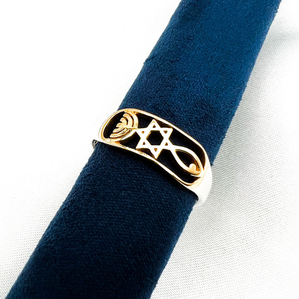 Grafted In Messianic Ring in Silver 925 and 14k Gold