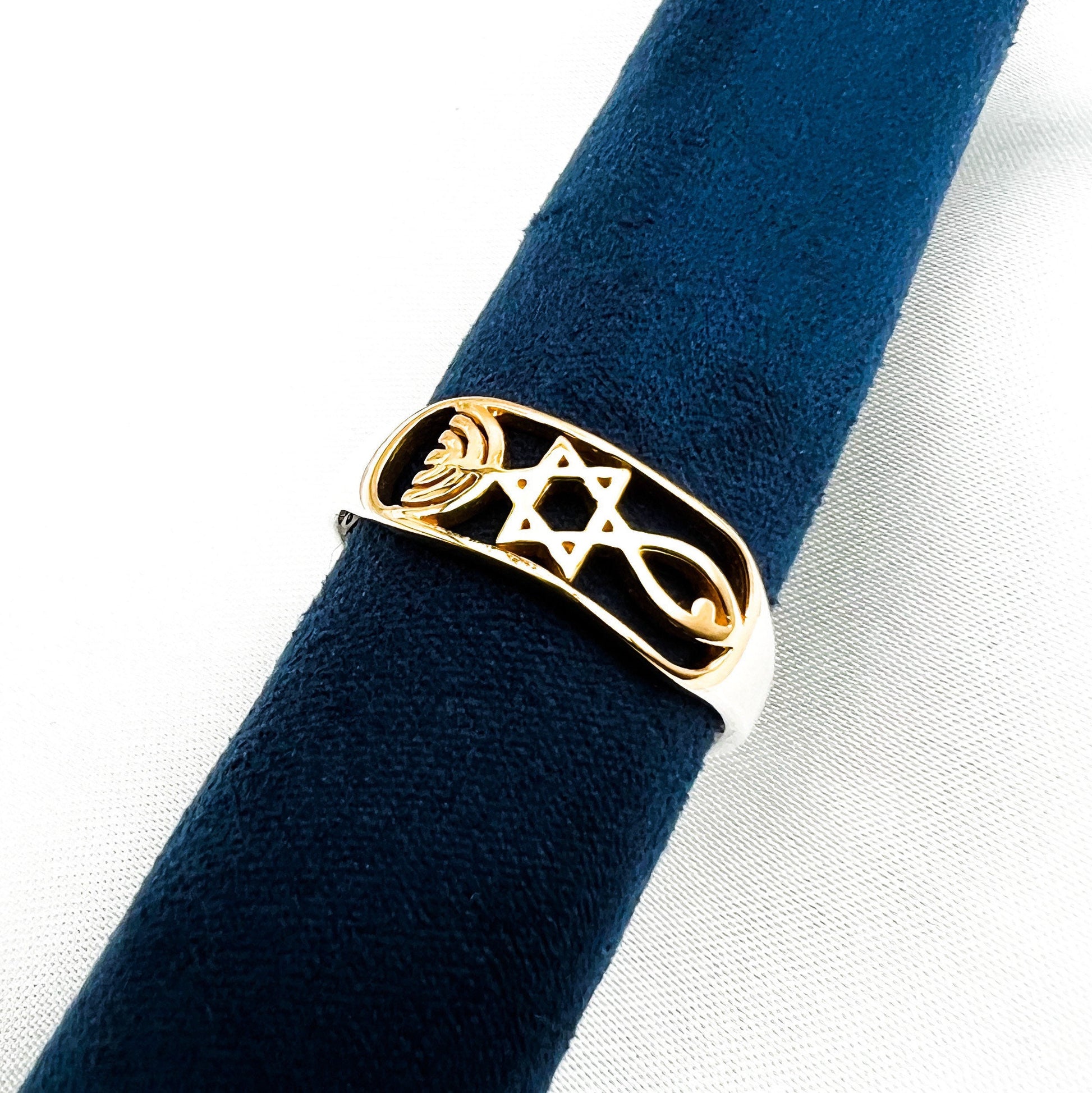 Grafted In Messianic Ring in Silver 925 and 14k Gold